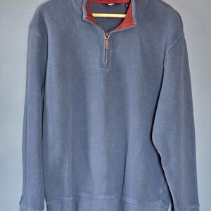 Lands' End Men's Blue Quarter-Zip Sweater